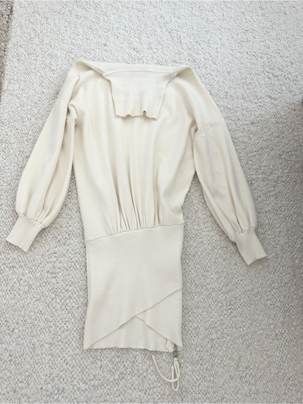 Cream Knit Sweater Dress / Tunic — Elegant Neutral Minimalist Look 🤍